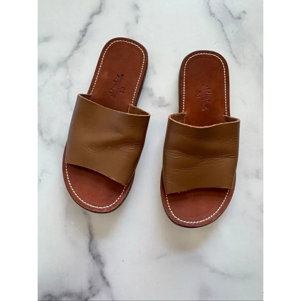 Adelisa & Co 12 slip on girls open toe leather imported sandals